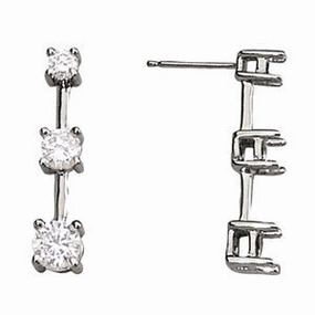 Corporate Trinket 0.50 CTW Round Diamond Three Stone Earrings