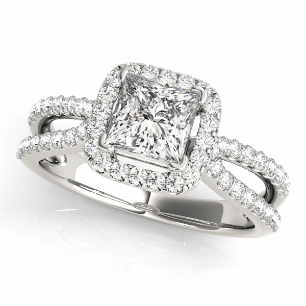 0.75 CT Square Diamond Halo Engagement Ring Vintage Ornament Amazing Product