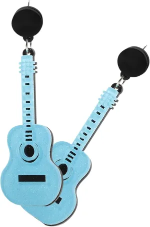 1 Pair Guitar Shape Earrings for Women Unique Hip Hop Style Ear Jewelry Comfortable Easy to Wear for Casual Formal Occasions present for Music Lovers