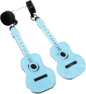 1 Pair Guitar Shape Exaggerated Earrings for Women Unique Ear Jewelry Hip Hop Style Cool Music Inspired Design Comfortable and Durable for Everyday Wear