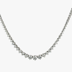 10 ctw Round Lab Grown Diamond Three Prong Riviera Tennis Necklace - 18 Inches Superior Gift