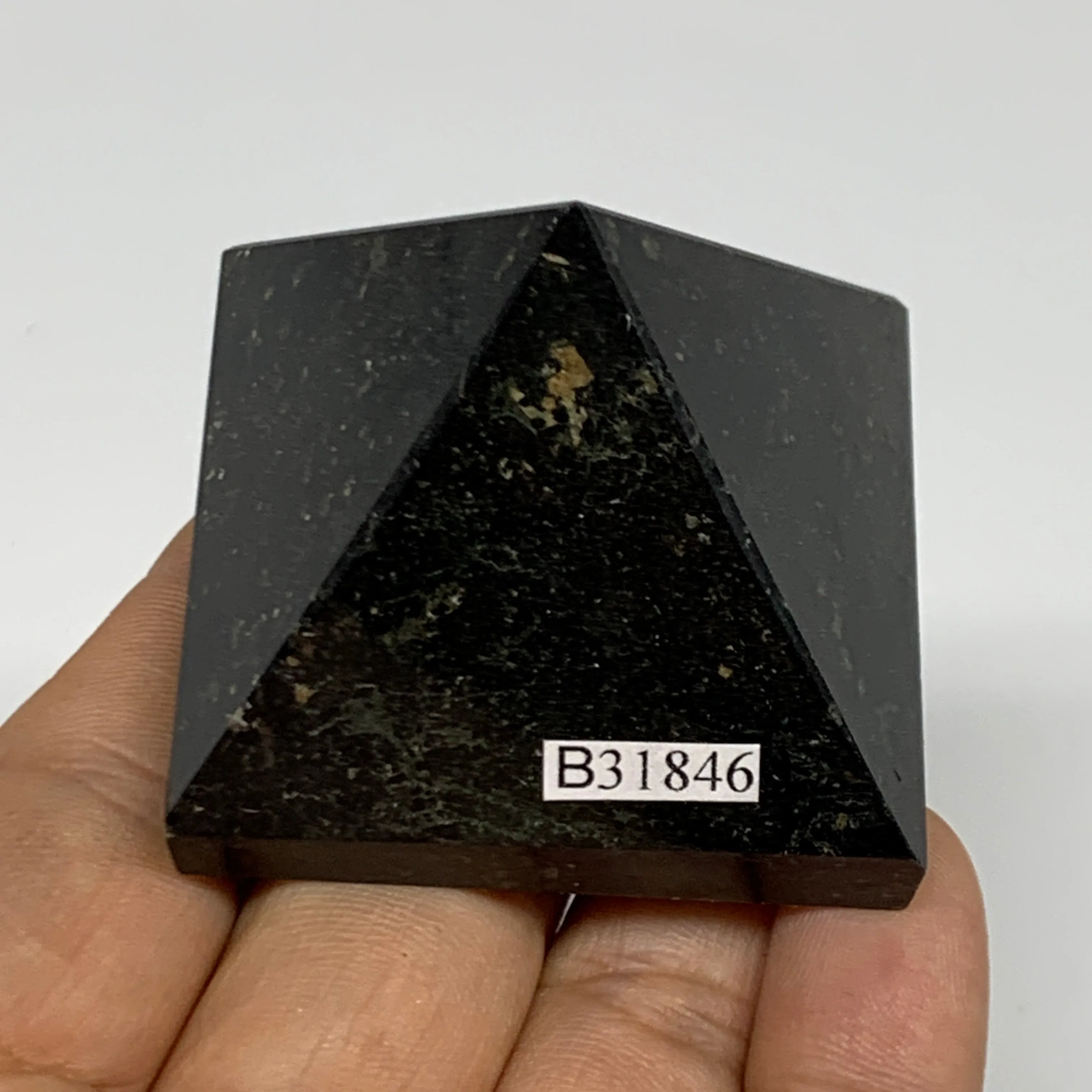 119.4g, 1.5"x1.8"x1.8", Black Tourmaline Pyramid Gemstone,Healing Crystal, B3184