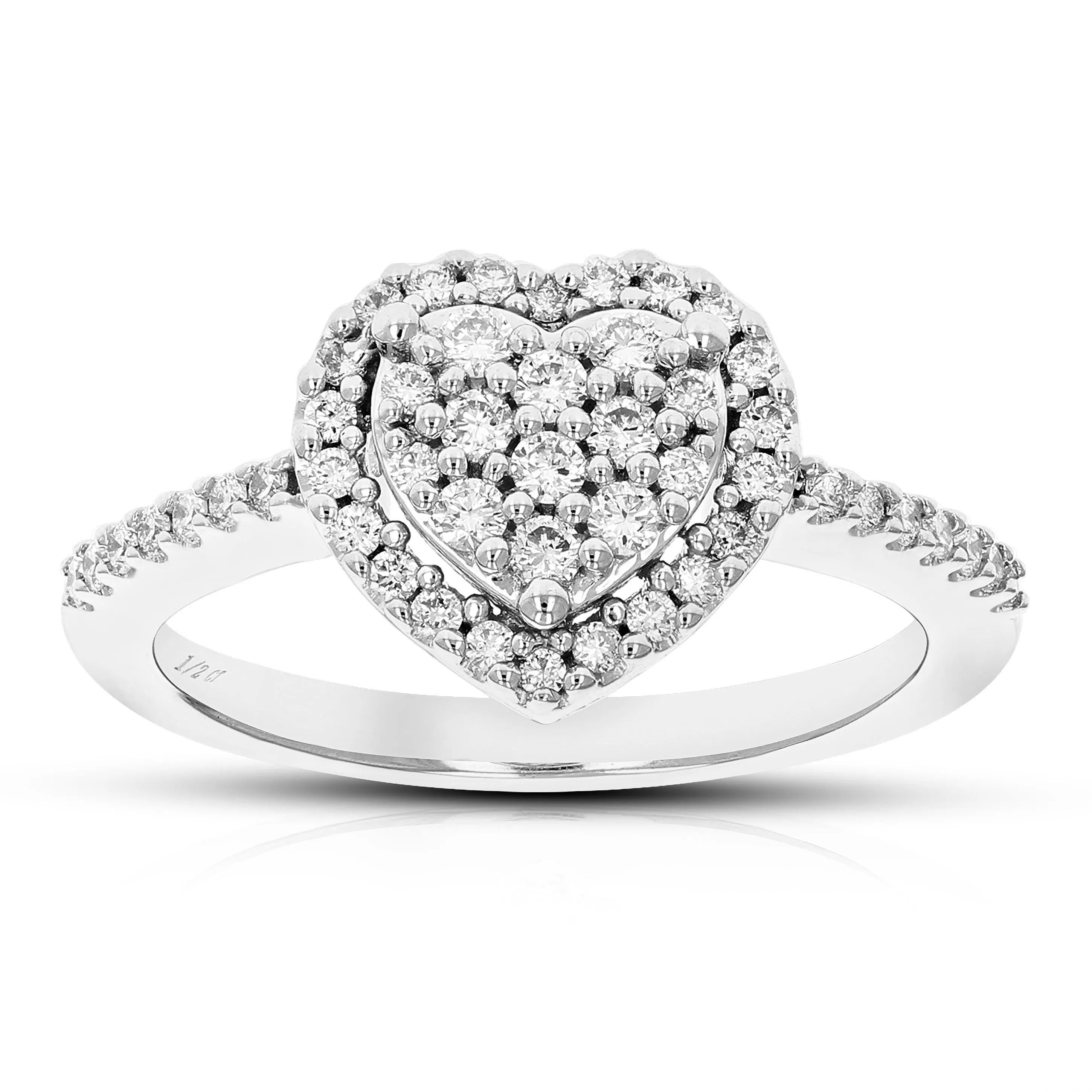 1/2 cttw Round Cut Lab Grown Diamond Wedding Engagement Ring .925 Sterling Silver Prong Set