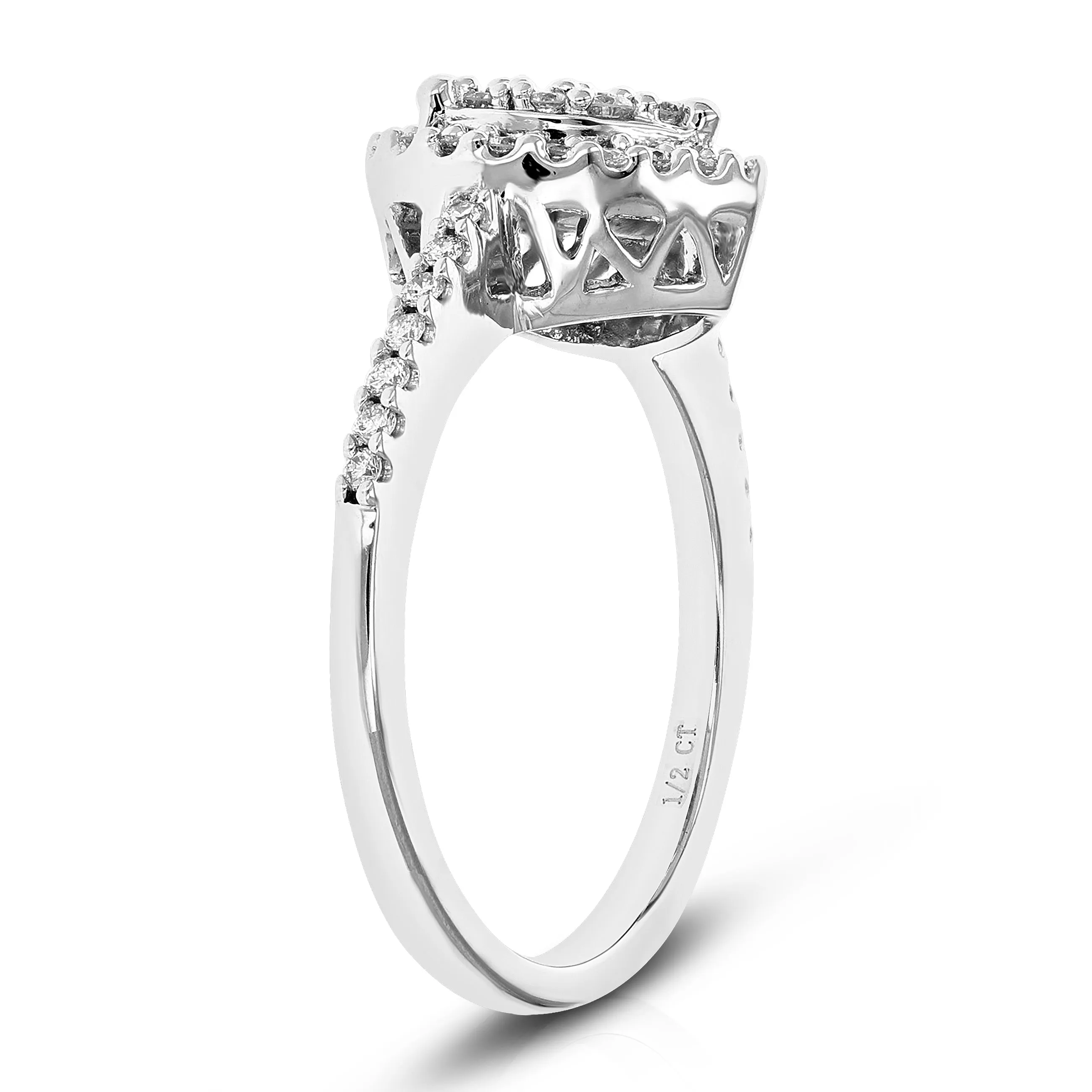 1/2 cttw Round Cut Lab Grown Diamond Wedding Engagement Ring .925 Sterling Silver Prong Set