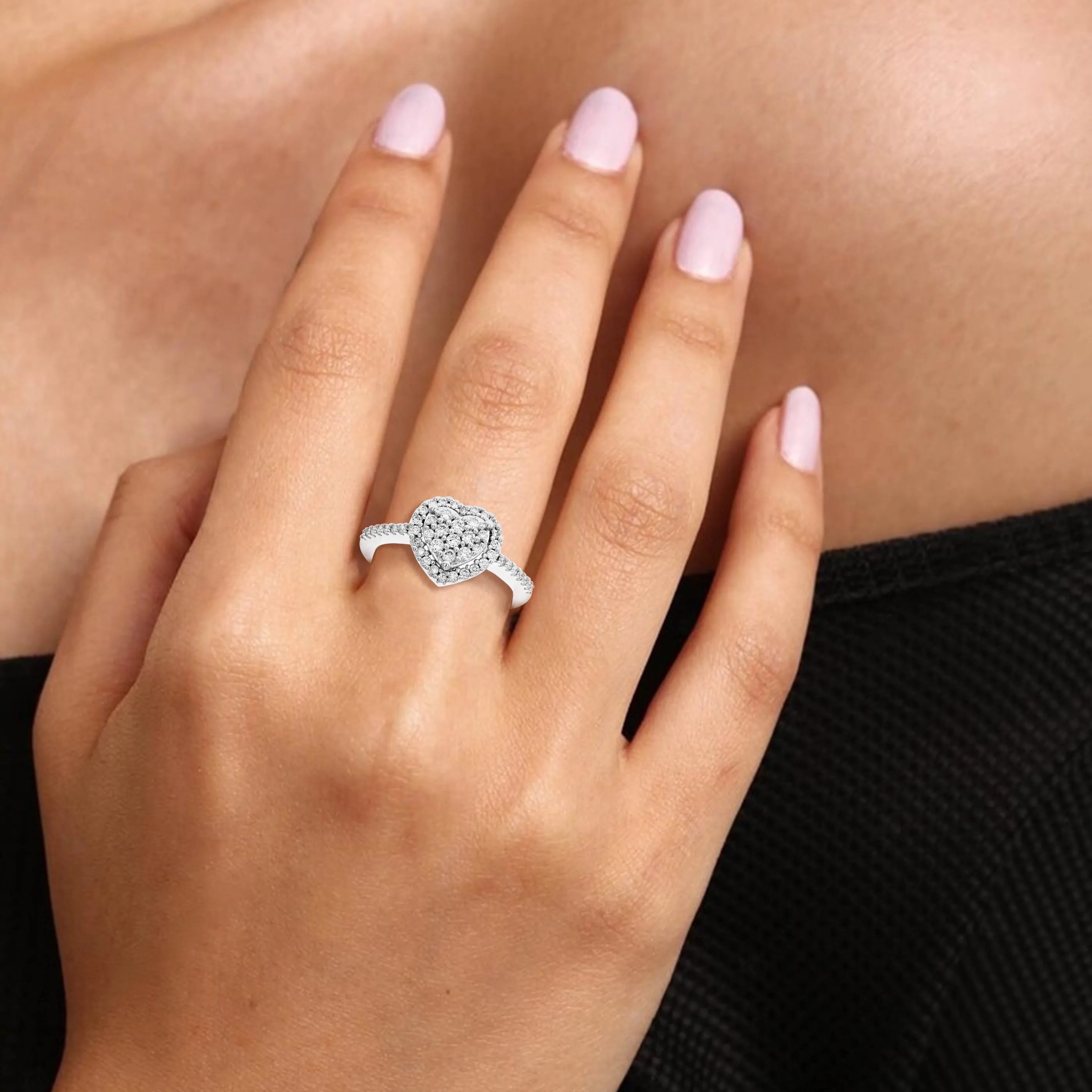 1/2 cttw Round Cut Lab Grown Diamond Wedding Engagement Ring .925 Sterling Silver Prong Set