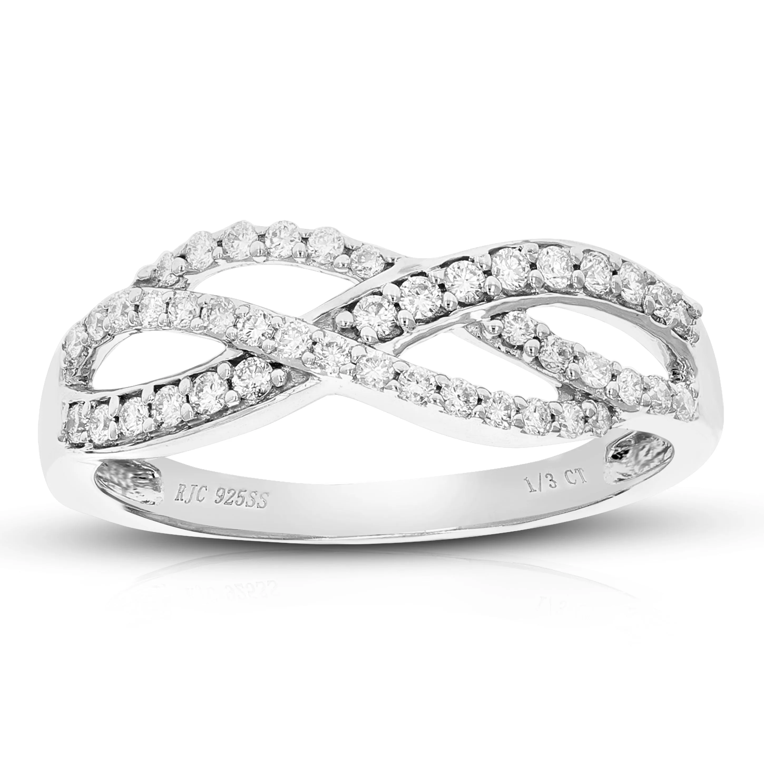 1/3 cttw Round Lab Grown Diamond Prong Set .925 Sterling Silver Engagement Ring