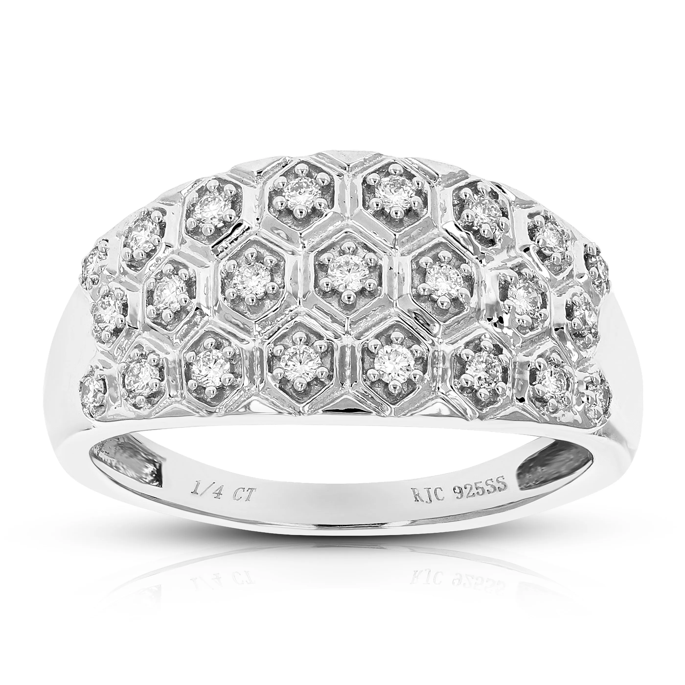 1/4 cttw Round Cut Lab Grown Diamond .925 Sterling Silver Engagement Ring Prong Set