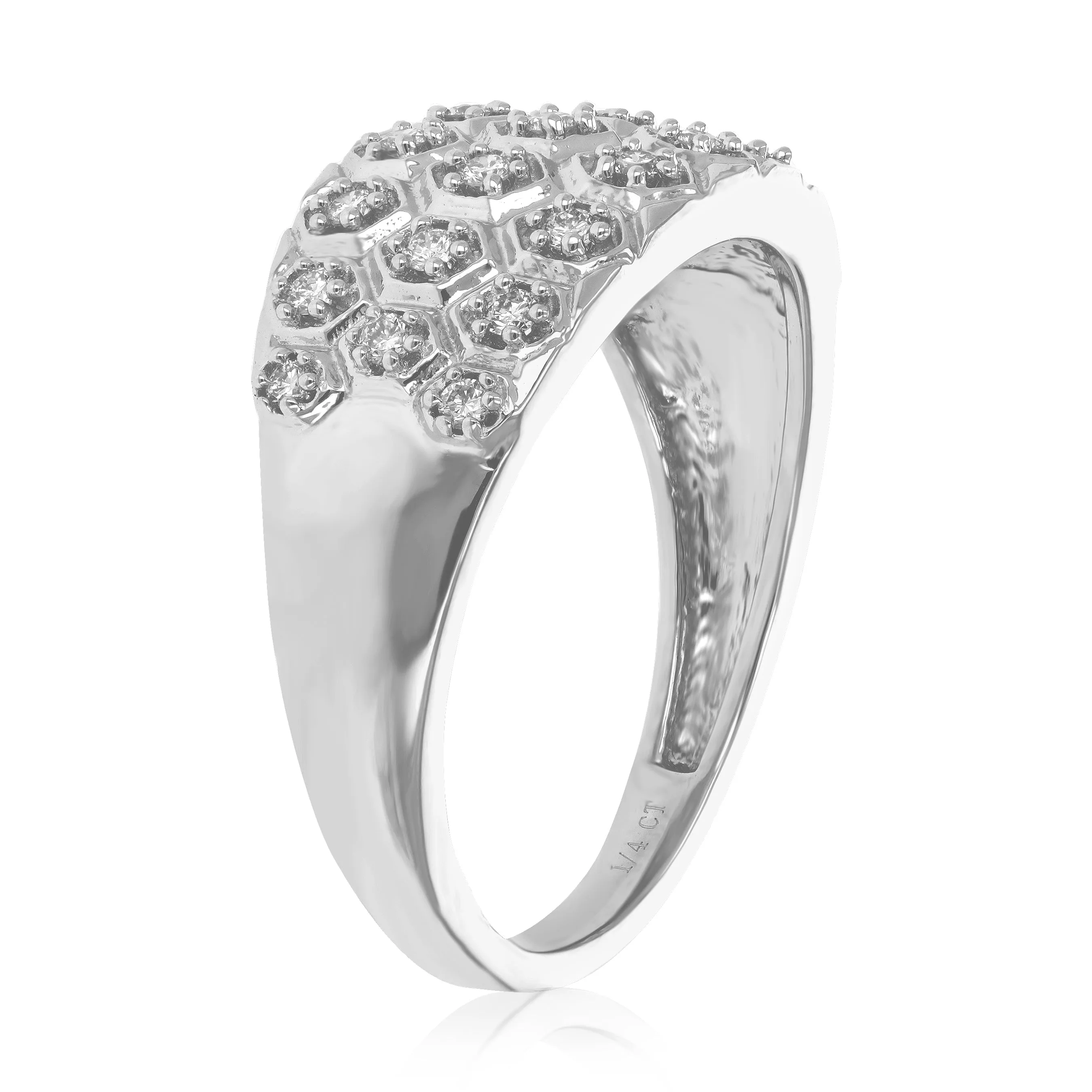 1/4 cttw Round Cut Lab Grown Diamond .925 Sterling Silver Engagement Ring Prong Set