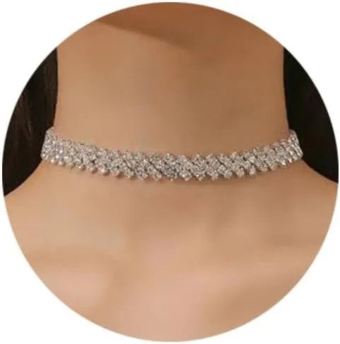 14K Gold/Silver Dainty Choker Necklaces for Women Adjustable Sparkling Stacking Necklaces Aesthetic Simple Chain Necklace Minimalist Jewelry Gifts for Mom Girlfriend