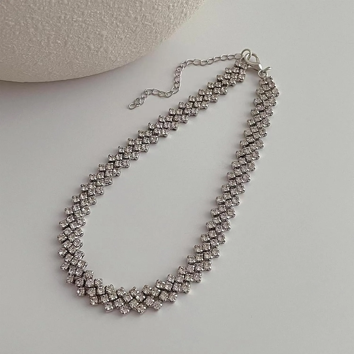 14K Gold/Silver Dainty Choker Necklaces for Women Adjustable Sparkling Stacking Necklaces Aesthetic Simple Chain Necklace Minimalist Jewelry Gifts for Mom Girlfriend
