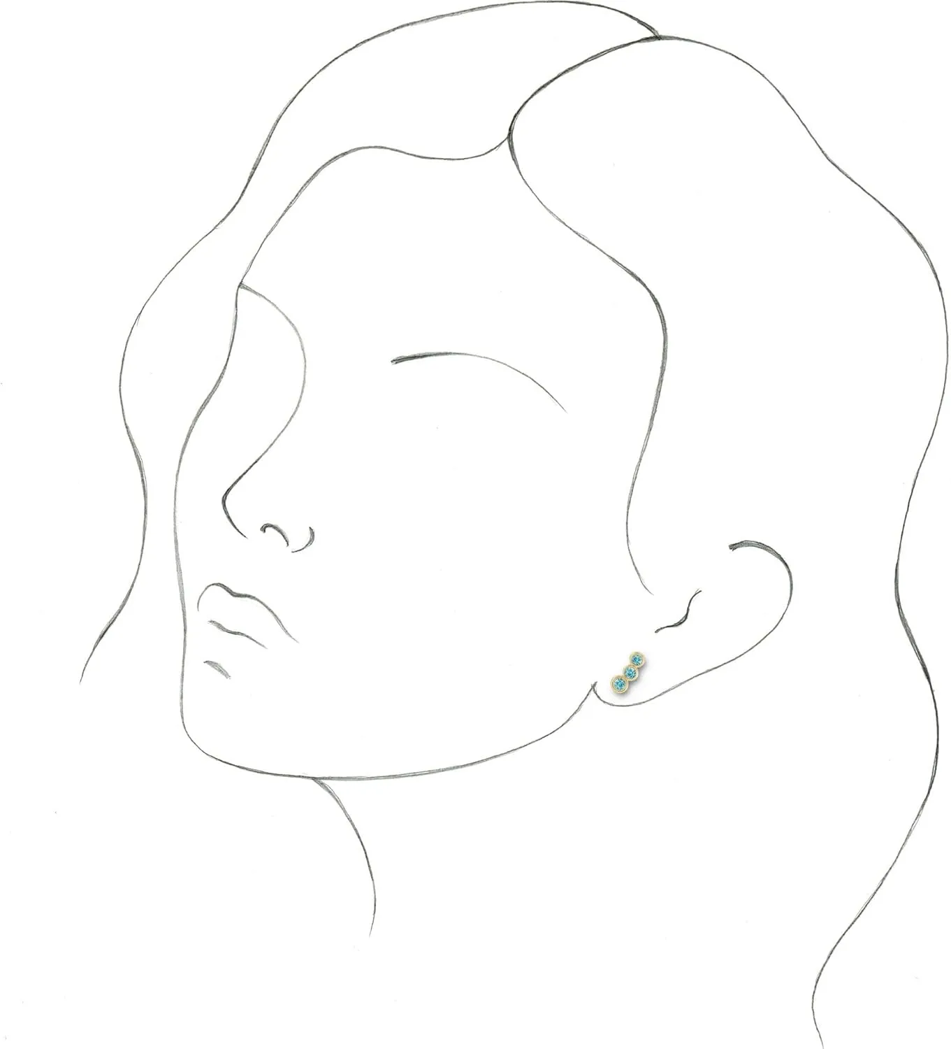 14k Yellow Gold Natural Blue Zircon Ear Climbers Effortless