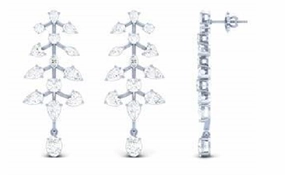 14K WHITE GOLDHanging Earrings Futuristic Decoration