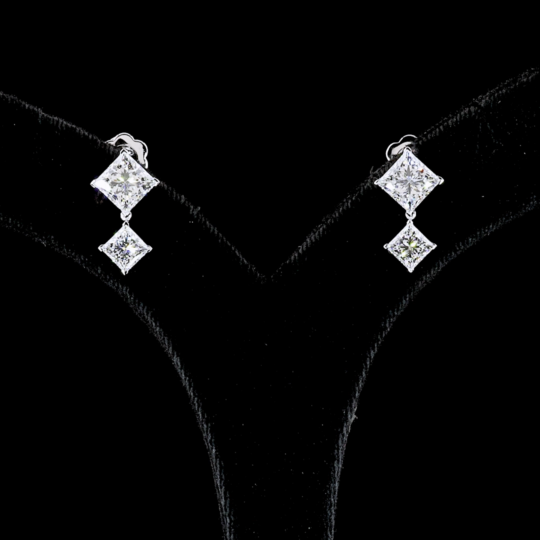 14K WHITE GOLDHanging Earrings Seasonal accessory Sturdy Piece