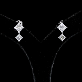 14K WHITE GOLDHanging Earrings Seasonal accessory Sturdy Piece