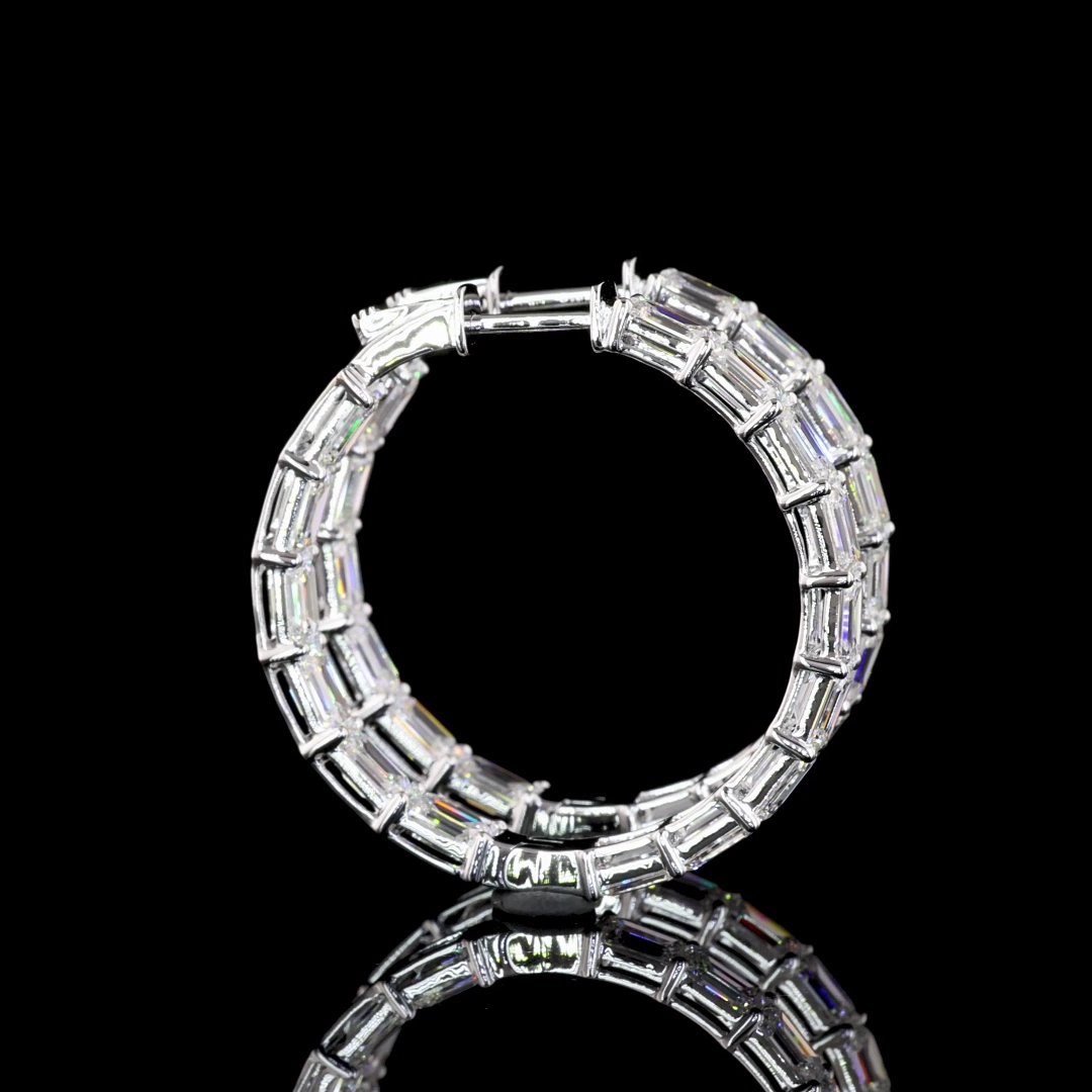 Sturdy Adornment 14K WHITE GOLDHoops Earrings