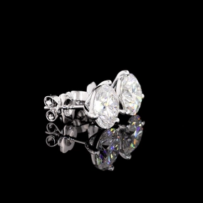 14K WHITE GOLDMartini Earrings Iridescent Decoration