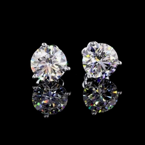 High-Quality Style Radiant Decor 14K WHITE GOLDMartini Earrings