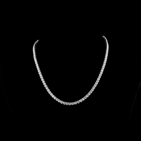 14K WHITE GOLDTennis Necklace Timeless Trend Formal Attire