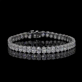 Vogue Accent Beautiful Style 14K WHITE GOLDTennis Necklace