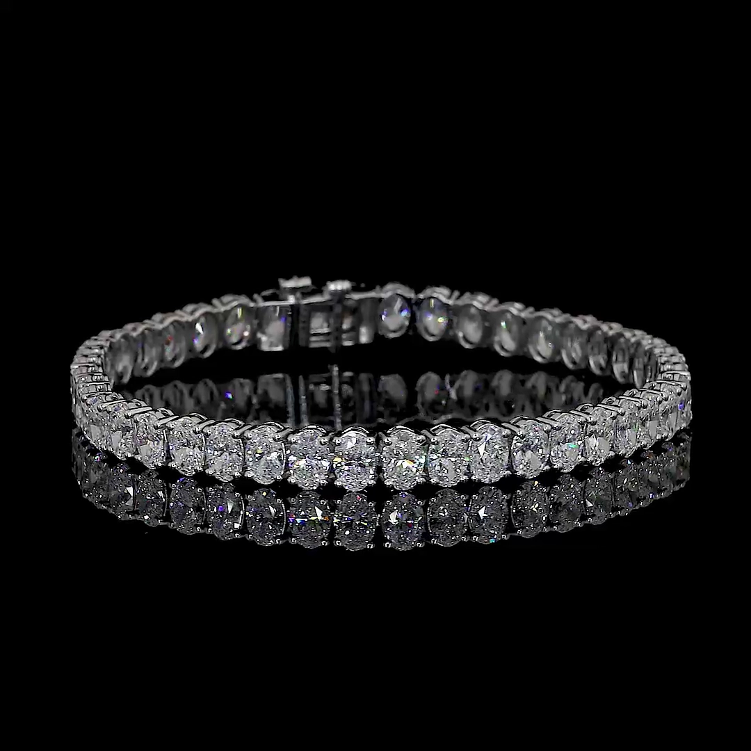 Vogue Accent Beautiful Style 14K WHITE GOLDTennis Necklace