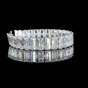 14K WHITE GOLDTennis Necklace Elegant Party