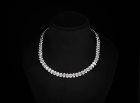 Romantic Event Delicate Feature 14K WHITE GOLDTennis Necklace