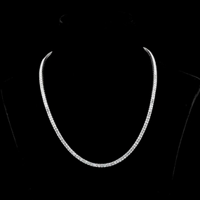 High-End Piece Sparkling Piece 14K WHITE GOLDTennis Necklace