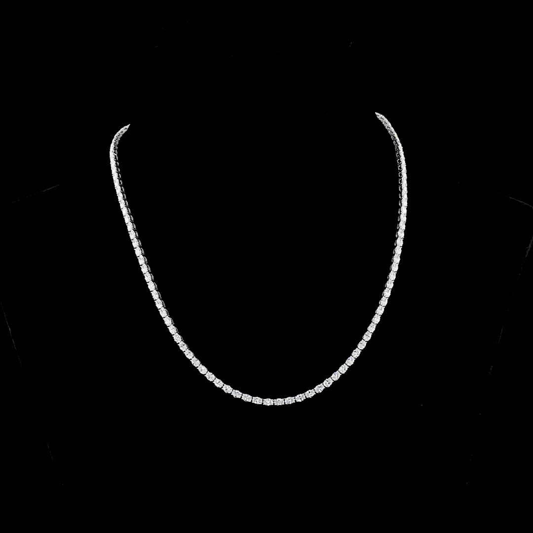 14K WHITE GOLDTennis Necklace Office Outfit
