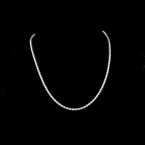 14K WHITE GOLDTennis Necklace Office Outfit