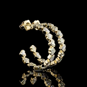 Linear Decoration Stylish Essential 14K YELLOW GOLDEarring Earrings