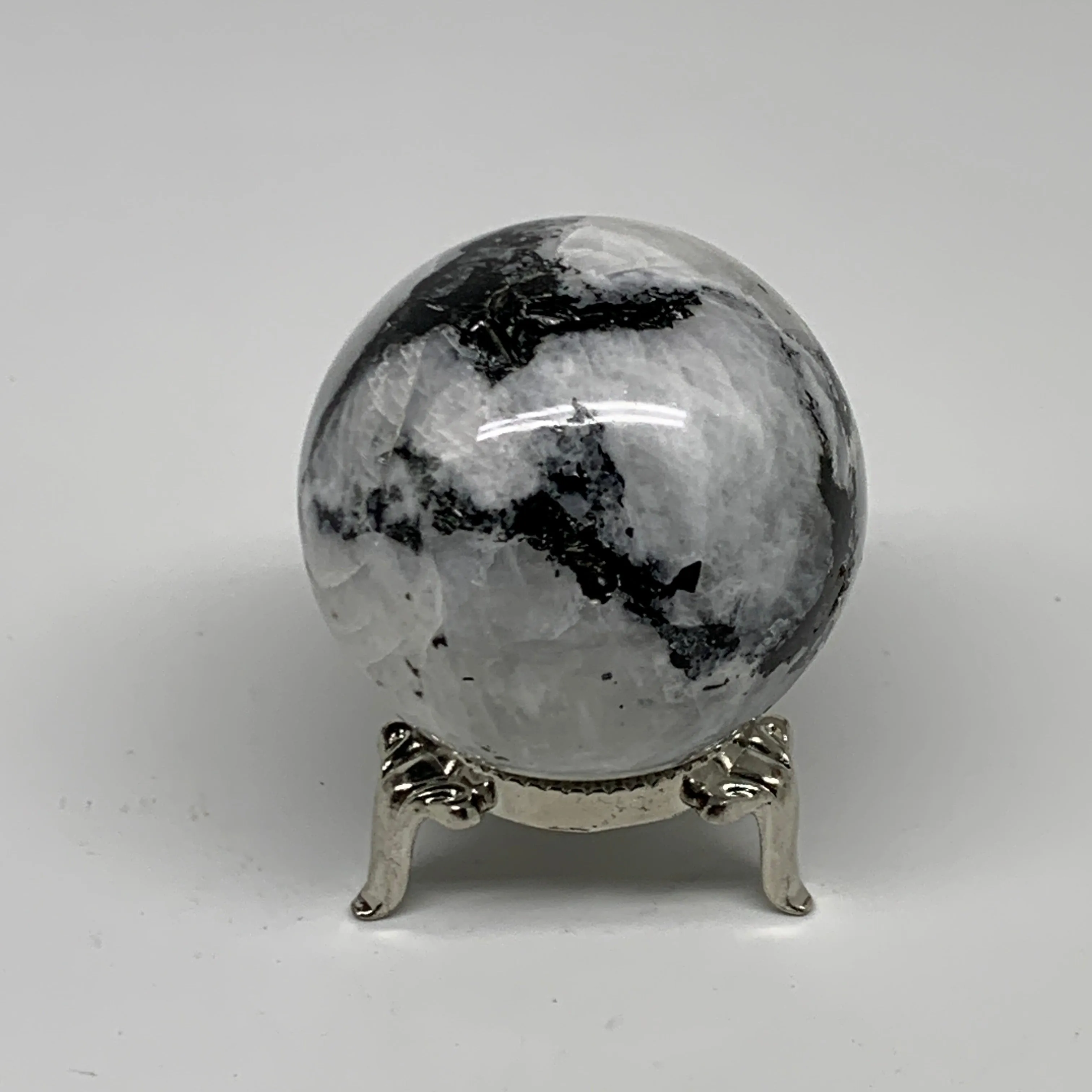 165.7g, 1.9"(49mm), Natural Rainbow Moonstone Sphere Ball Gemstone, B35187
