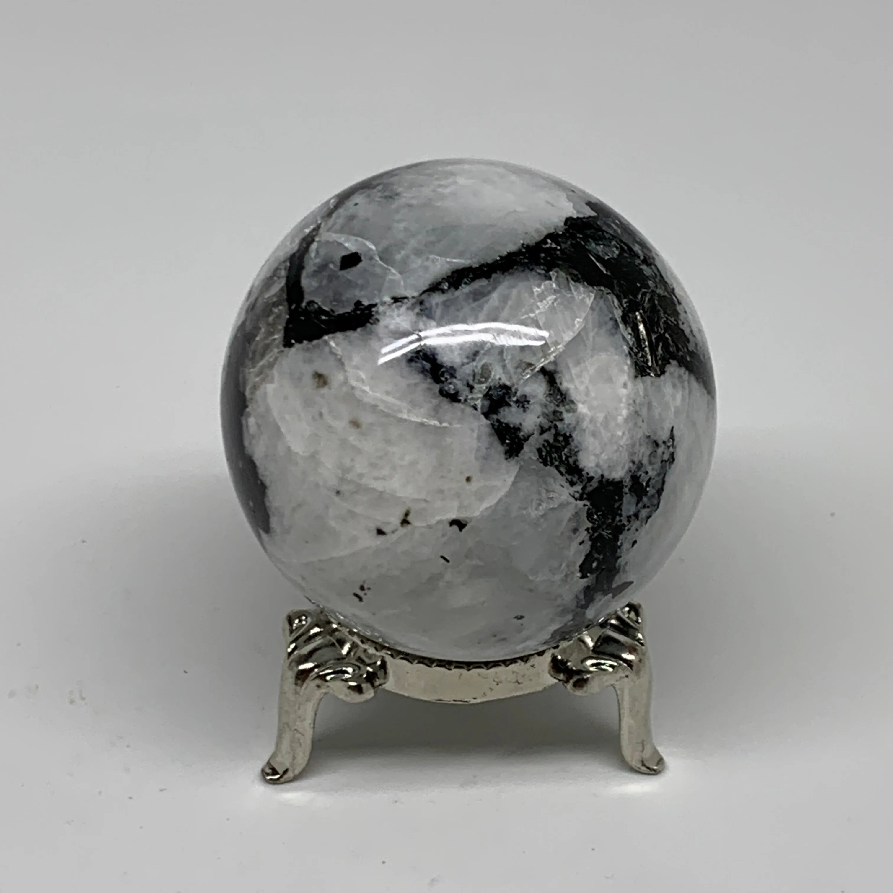 165.7g, 1.9"(49mm), Natural Rainbow Moonstone Sphere Ball Gemstone, B35187