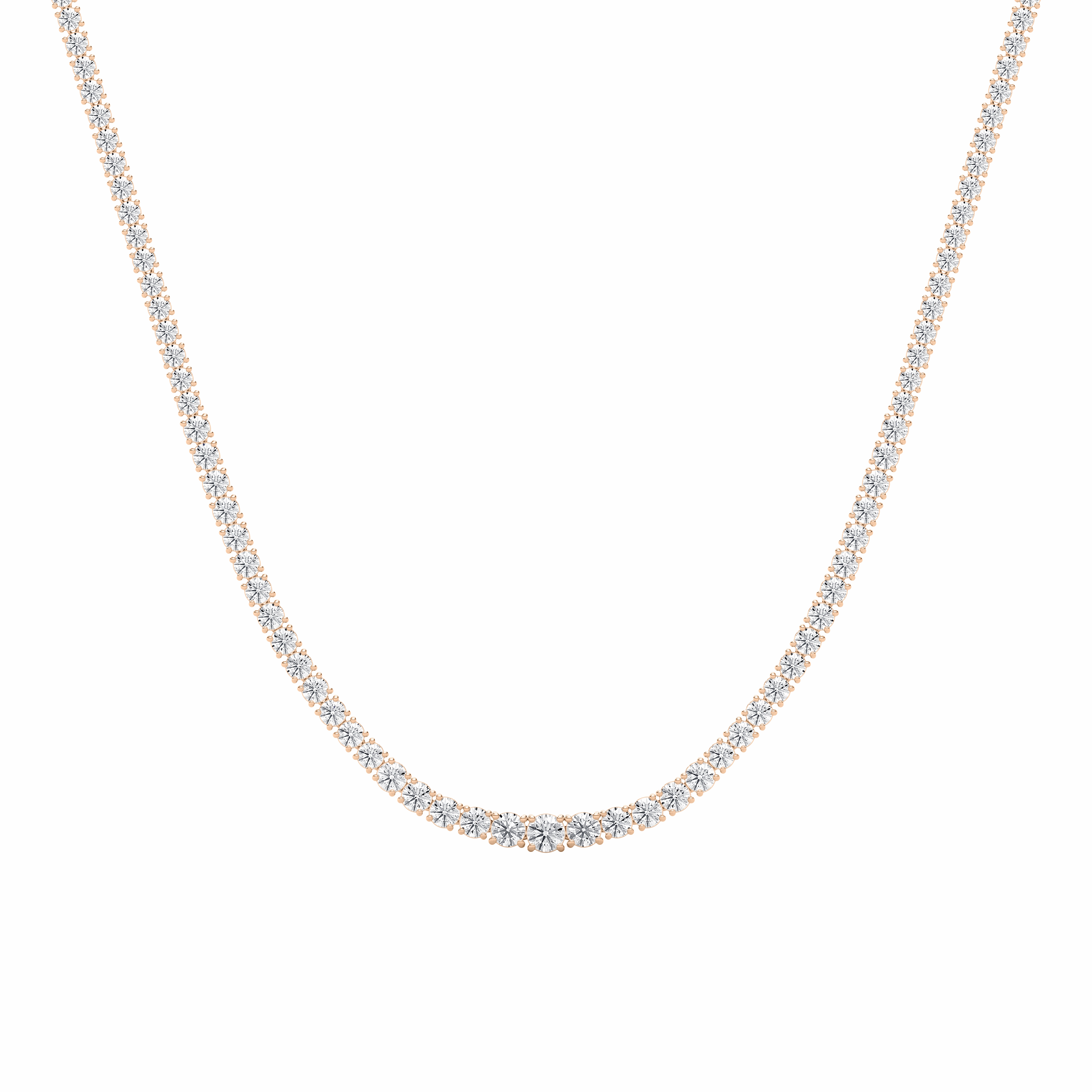 18 ? ctw Round Lab Grown Diamond Riviera Tennis Necklace - 18 Inches Sparkling Detail Creative Accent