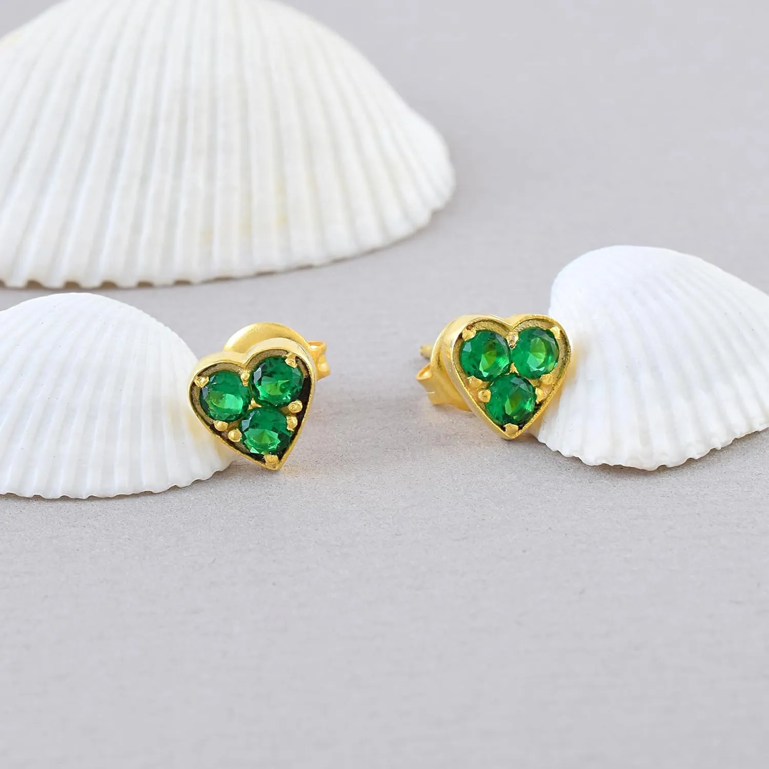 18K Gold Plated 3-Stone Zirconia Halo Stud Earrings - Premium Cubic Zirconia Jewelry for Women