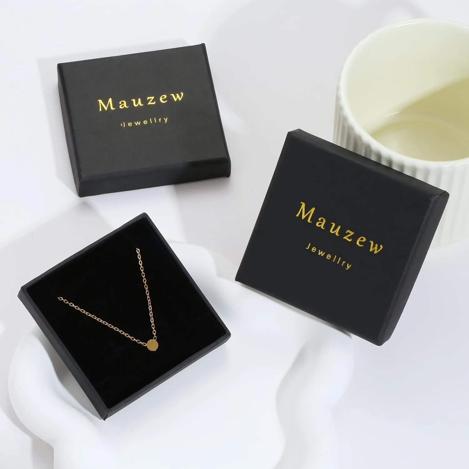 18K Gold Plated Snake Chain Herringbone Necklace Layered Choker Chain Necklaces for Women Dainty Dot Pendant Necklaces Waterproof Jewelry