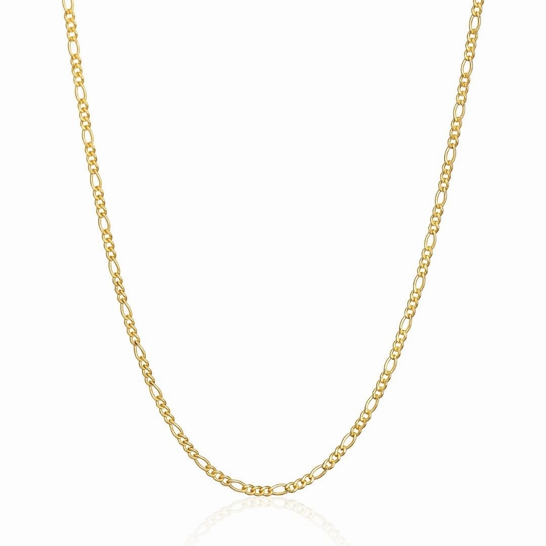 All Ages Jewelry Fantastic Gift 18K Gold Plated 2.5mm Figaro Chain Necklace