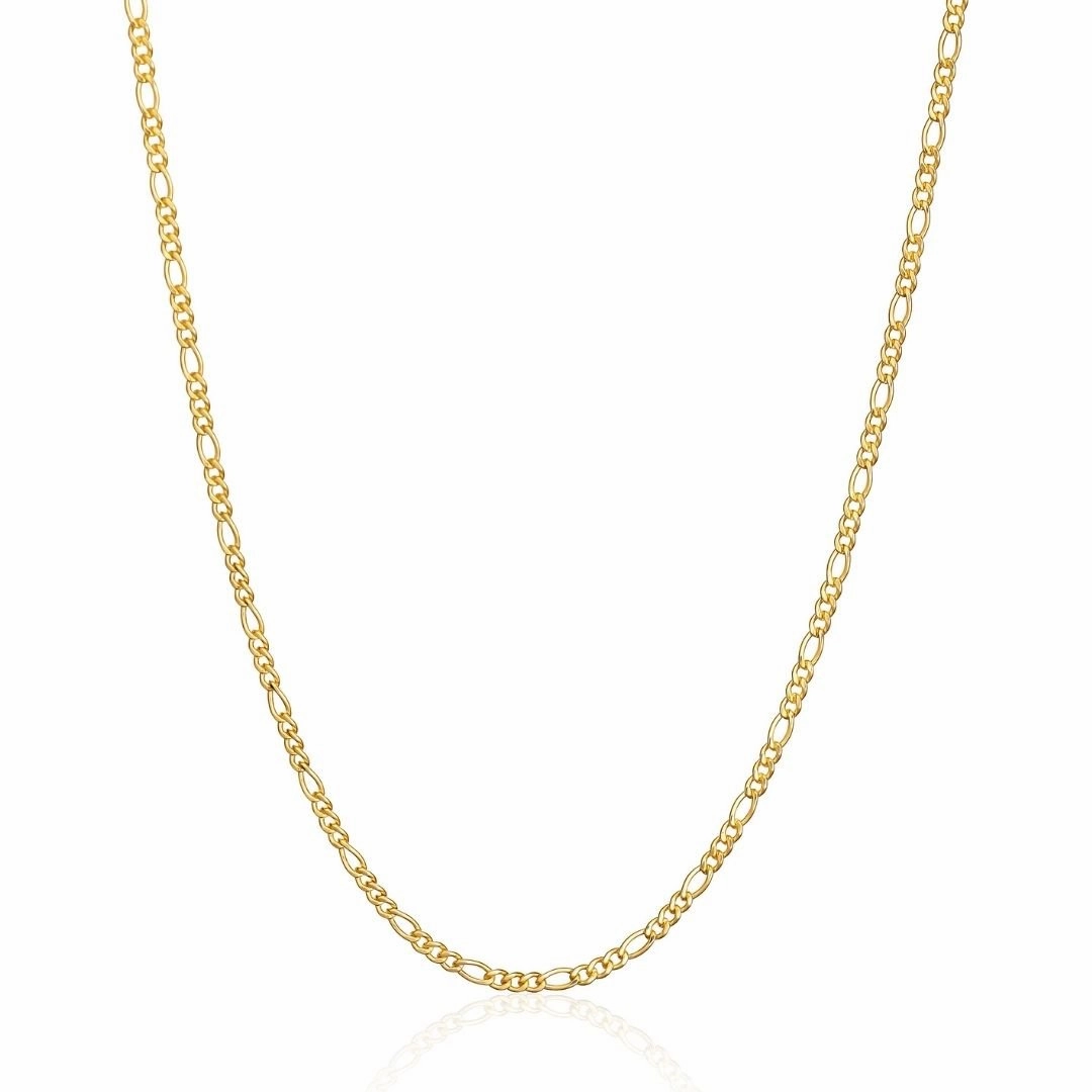 18K Gold Plated 2.5mm Figaro Chain Necklace fashion lover Exclusive Present