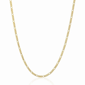 18K Gold Plated 2.5mm Figaro Chain Necklace fashion lover Exclusive Present