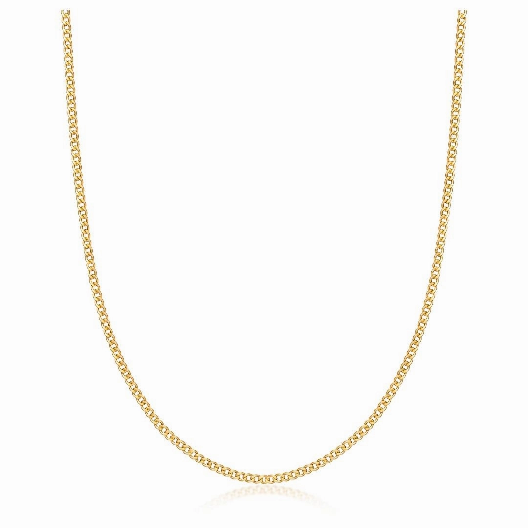 Substantial Accessory Contemporary Design 18K Gold Plated 2mm Cuban Link Necklace
