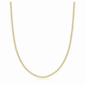 18K Gold Plated 2mm Cuban Link Necklace Fashionable Design