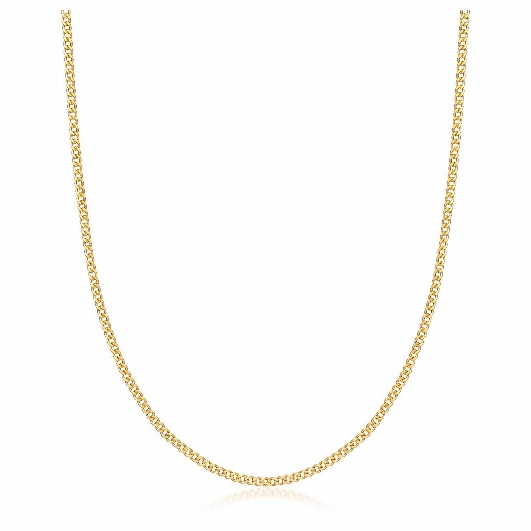 18K Gold Plated 2mm Cuban Link Necklace Stylish Style Glam Style
