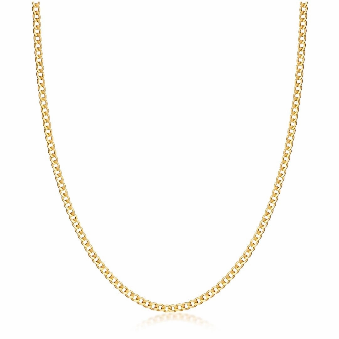 18K Gold Plated 3mm Cuban Link Necklace for youth