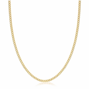 18K Gold Plated 3mm Cuban Link Necklace Boho Accent