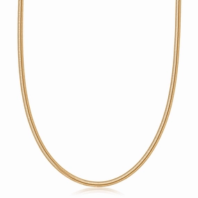 Creative Style Souvenir Jewelry 18K Gold Plated Flat Herringbone Snake Chain Necklace