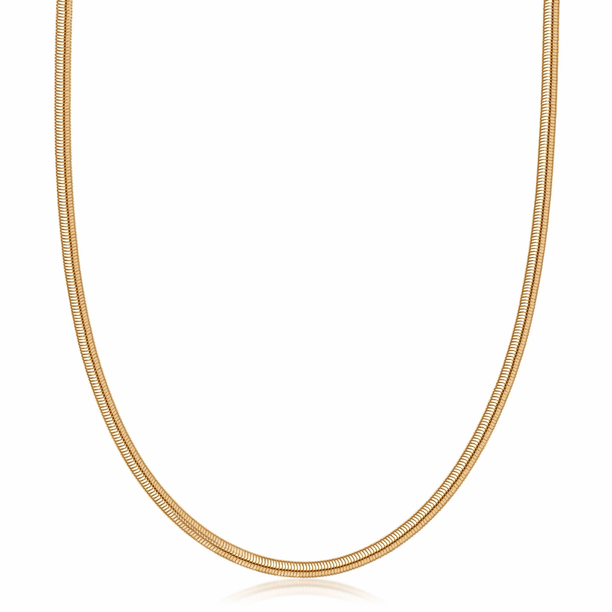 18K Gold Plated Flat Herringbone Snake Chain Necklace Lovely Item
