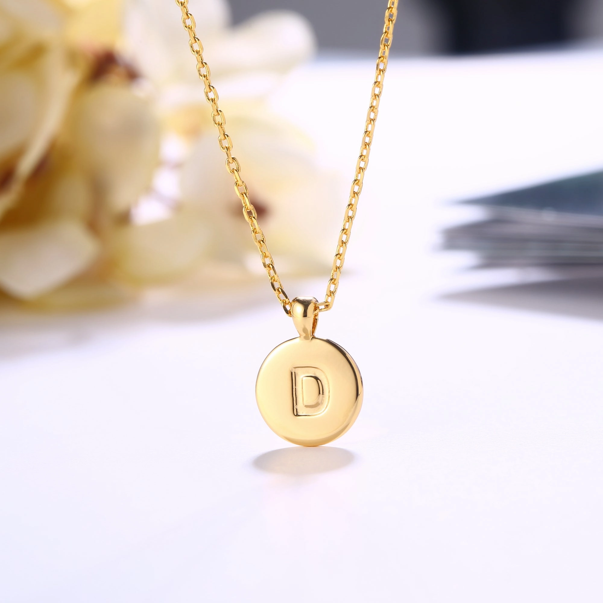 18K Gold Plated Monogram Necklace Enhancing Item