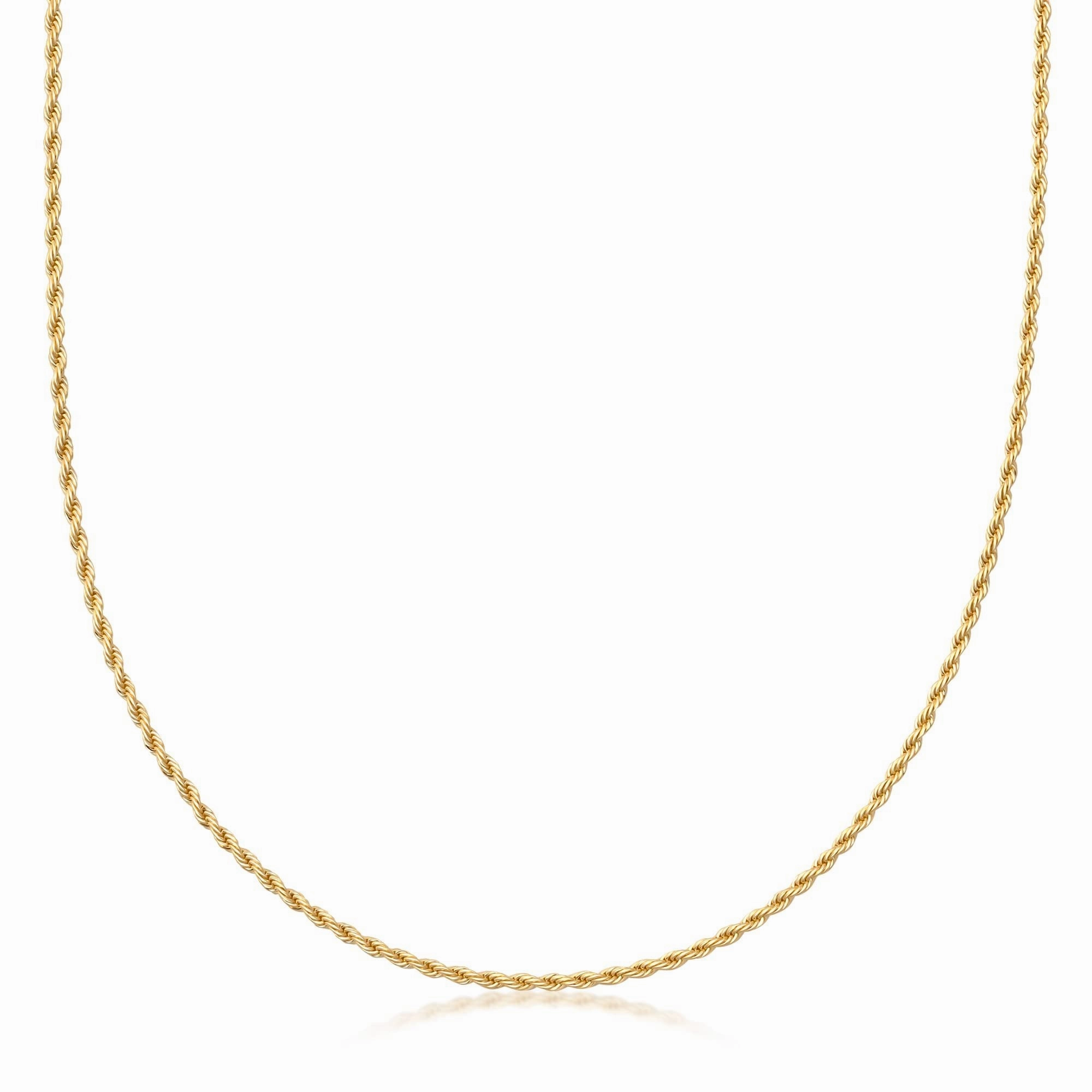 18k Gold Plated Rope Chain Necklace (available in multiple options) Simple Jewelry Enhancing Item