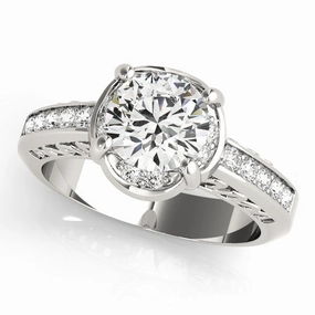 1.0 CT Round Diamond Single Row Ring High-End Decoration