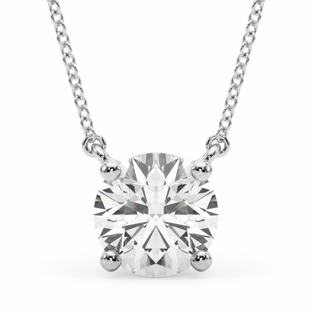 Showing Accessory Glittering Item 1.0 CT Round Diamond Solitaire Pendant