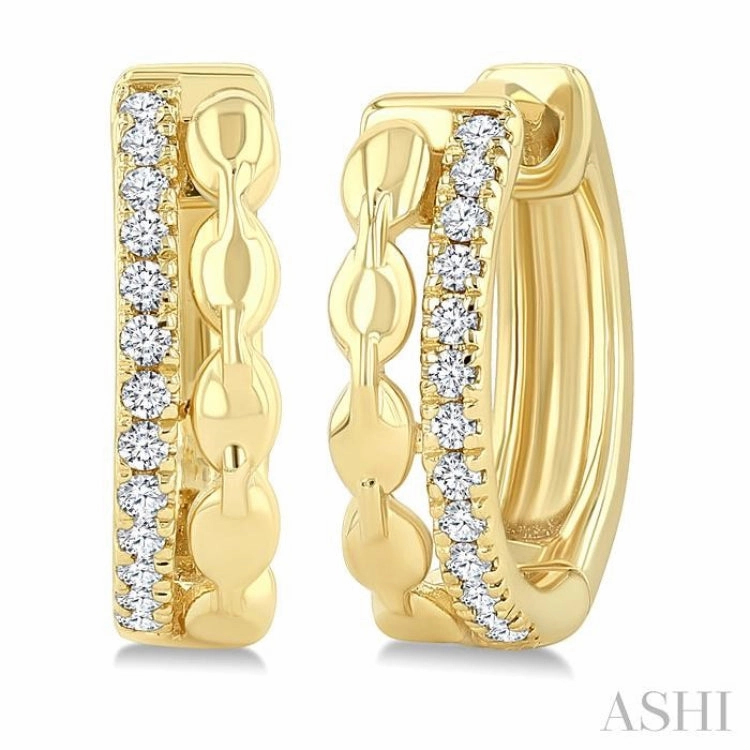 Expressive Feature 1/10 Ctw Single Cut Diamond Petite Huggie Earrings in 10K Yellow Gold